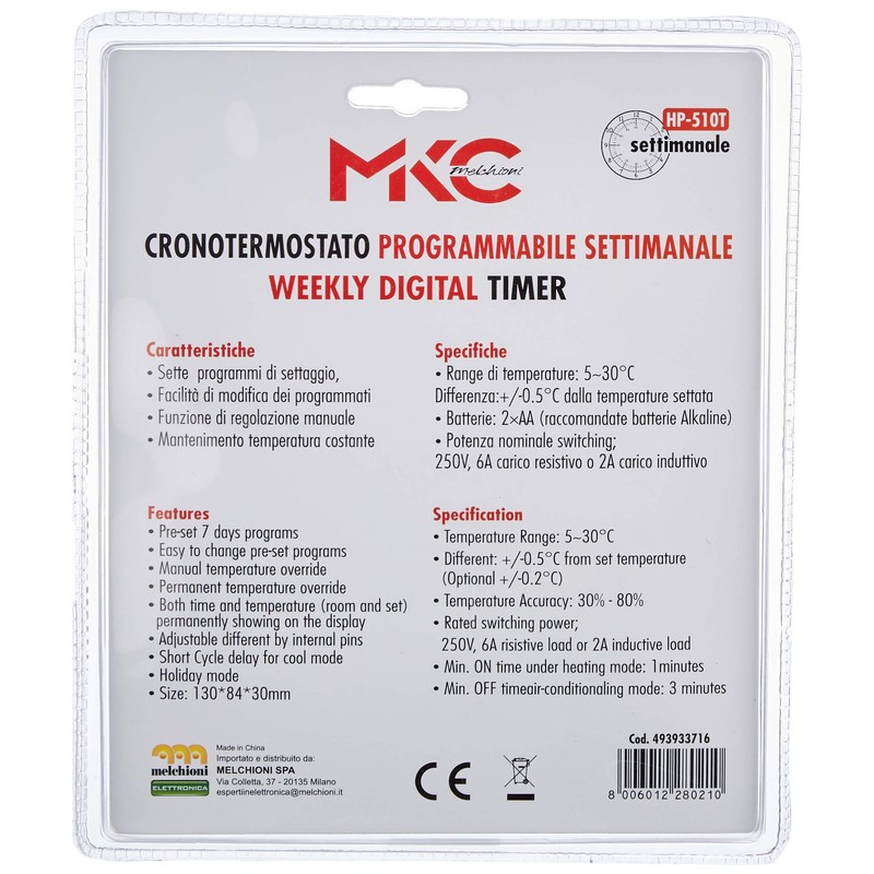 Mkc HP-510T Digital Thermostat, White