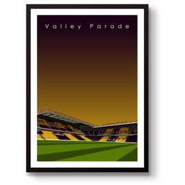 GroundDesigns BRADFORD CITY AFC Football Gift VALLEY PARADE Stadium Art Unframed A3 Print BCAFC