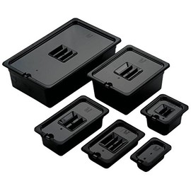 Gastronorm Lid for 1/3 Food Container, Polycarbonate Dishwasher Safe BPA Free, 17.6 cm x 32.5 cm x 2 cm â Third Size, Black