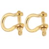 Sunicon 2pcs Metal D-Ring Pure Brass Anchor Shackle Pure Brass