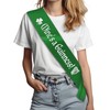 St Patrick's Day Sash - Green with Silver Text -