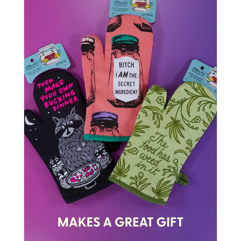 Blue Q Funny Oven Mitt, Made from Scratch. Super-Insulated Quilting,