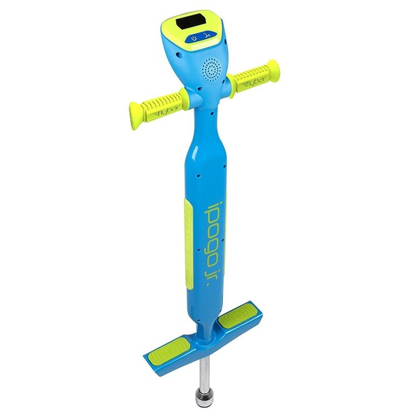 Flybar iPogo Jr. Interactive Pogo Stick for Kids Boys & Girls Ages 5+ 40 to 80 lbs Pogo Counter Screen and Talks As You Jump – Rubber Hand Grips & Non Slip Foot Pads - Pink and Blue
