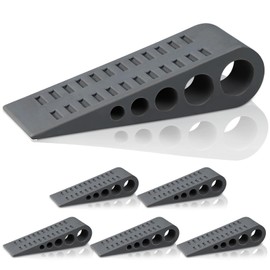 Invisible Door Stopper for Bottom of Door - Low Profile Doorstop Wedge, Rubber Door Stop for Hardwood/Tile Floors(6 Pack, Dark Gray)