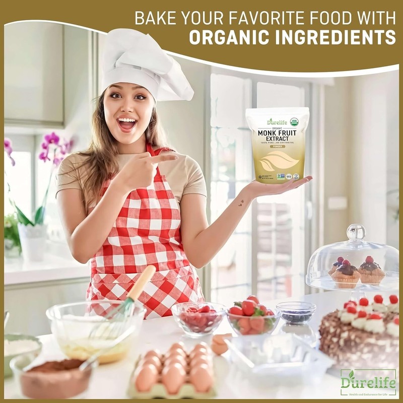 Durelife Organic 100% Pure Monk Fruit Extract Powder 15 OZ