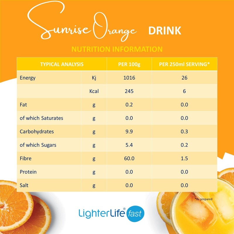 LighterLife Sunrise Orange Drink Mix Sachet x 10