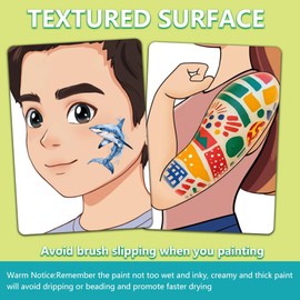 DELORIGIN 2pcs Face Painting Practice Board Reusable Makeup Practice Mannequin Face Body Painting Exercise Template Stage Arm Painting Tool Facial Painting Supplies for Beginner (Side Face boy, Arm)