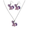 Little Pony Twilight Sparkle Charm Pendant Necklace And Earrings Set