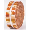 Soimoi 40Pcs Tie Dye Print Precut Fabrics Strips Roll Up 1.5x42inches Cotton Jelly Rolls for Quilting - Orange
