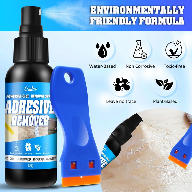 Adhesive Remover - 3.5oz*2 Surface Safe Rapid Glue Remover with