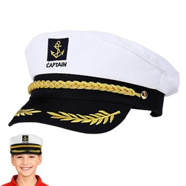 SSHUIKKAI Kapitänsmütze Herren, Matrosenmütze Kinder, Faschingsmütze Herren, Karneval Kopfbedeckung Männer, Kapitänsmütze Für Erwachsene, Für Damen, Männer & Erwachsene(Weiß)