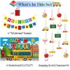 Back to School Decorations, Welcome Garland Banner, School Bus Backdrop,