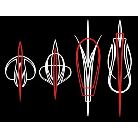 Custom Hot Rod Pinstriping Decals - Set of 4  - Vinyl Decal - Free Shipping! - 2 Colors