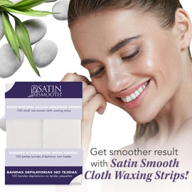 Satin Smooth Non Woven Wax Strips, Body and Face Wax Strips for Hair Removal, Cloth Waxing Strip for Women, Small, 100 ct, 2 Pack