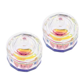 Beavorty 2pcs Acrylic Liquid Container for Nail Art Crystal Bowls Lid for Mixing Powder and Liquid Elegant for Manicure Supplies