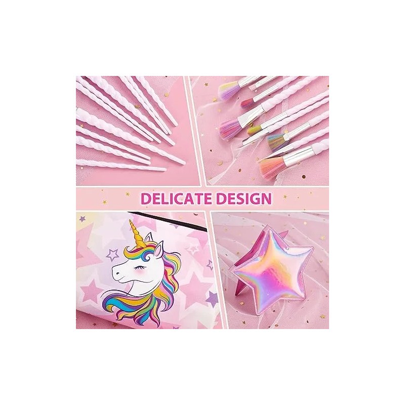 WERNNSAI Juego De Brochas De Maquillaje De Unicornio, 12 Brochas