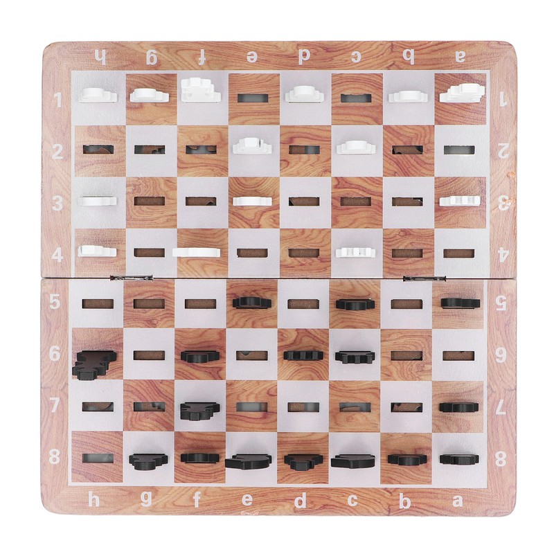 Wooden Chess Game Children Adult Portable Funny Folding Chess Board
