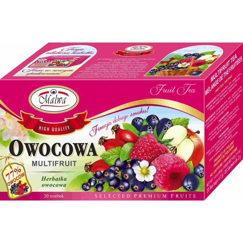 Malwa Owocowa Multifruit Tea Herbatka Owocowa Box of 20 Tea