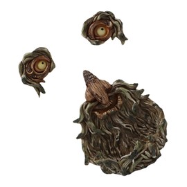 BESPORTBLE 1Pc Tree Face Decor with Glowing Eyes Resin Old Man Garden Pendant for Outdoor Decoration Charming Tree Face Sculpture for Courtyard and Garden Use