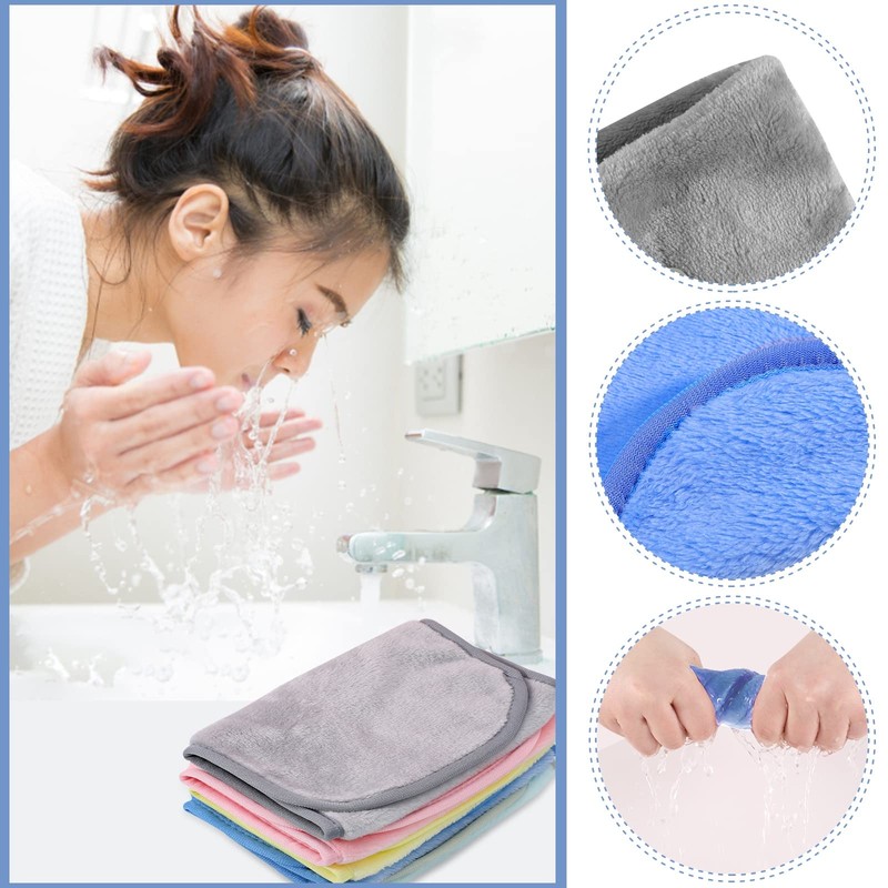 5 Pack Make Up Remover Cloth, 15.75 * 7.87in Flannel