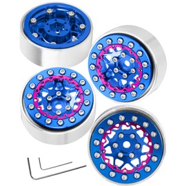 BRCatWPark 1.3 Aluminum Beadlock Wheel Rims for SCX24 TRX4M FCX24 1/24 1/18 RC Crawler Car,4pcs RC Truck 1.3 Wheel Rims for 1/18 TRX4M 1/24 SCX24 FCX24 RC Truck Beadlock Rims,Navy Blue