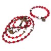 Divine Mercy Red Jade and Mother of Pearl Stone Rosary