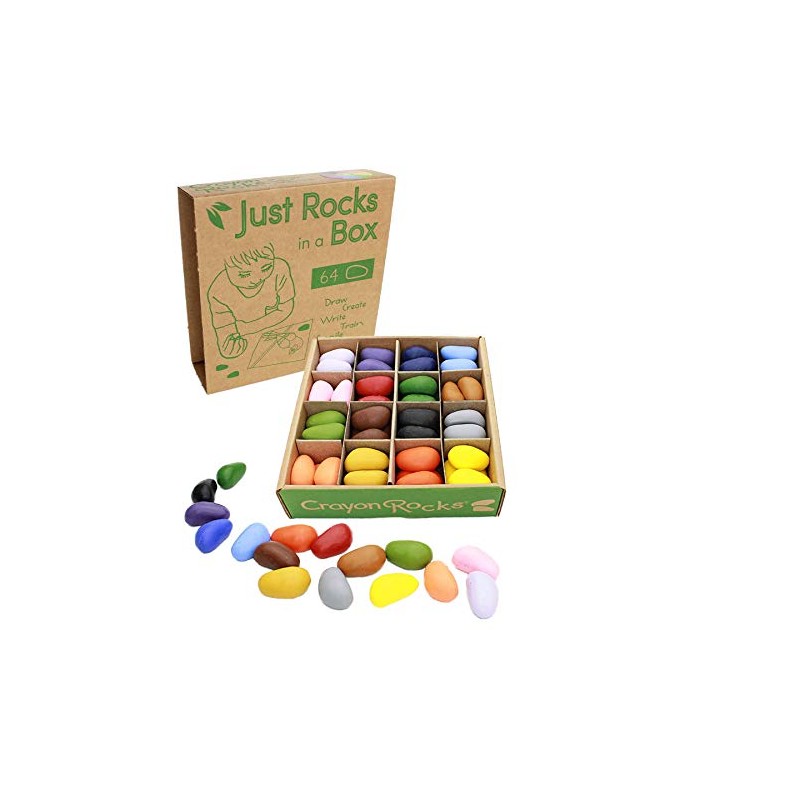 Solo Piedras en Caja con 64 crayones de 16 Colores