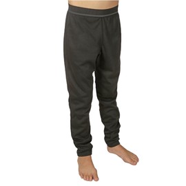 Hot Chillys Youth Pepper Bi-Ply Bottom Midweight Relaxed Fit Base Layer, Black, XS