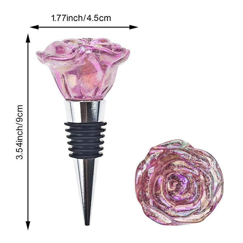 2 PACK Rose Wine Stopper, Bottle Stopper Wine Saver, Reusable