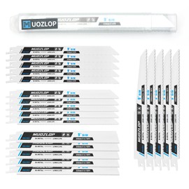 MUOZLOP Pack of 20 Reciprocating Saw Blades for Reciprocating Saw Made of CRV & BIM, for Wood/Metal Reciprocating Saw Blades Including Box (20 Pieces A)