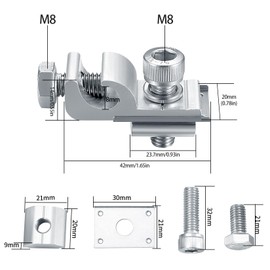 Solar Panel Grounding Clips, Solar Panel Ground Lug Standard, Solar Panel Mounting Brackets, Clamps, Solar Panel Fixings, Grounding Eyelets, Photovoltaic Support for Solar Panel, Pack of 6