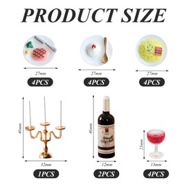 CYNOSURETECH 19 Pieces Miniature Food Models, Mini Food Models, Dollhouse Food Set, Dollhouse Accessories, Diy Food Model Toys Accessories