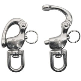 Kong. Quick Release 521. Sgancio Rapido in Acciao Inox con Attacco Girevole. Consente il Rapido Svincolo dal Punto di Attacco. Taglia 01. 58g. Carico 1200 Kgf. Made in Italy. Argento. 1 Unità.