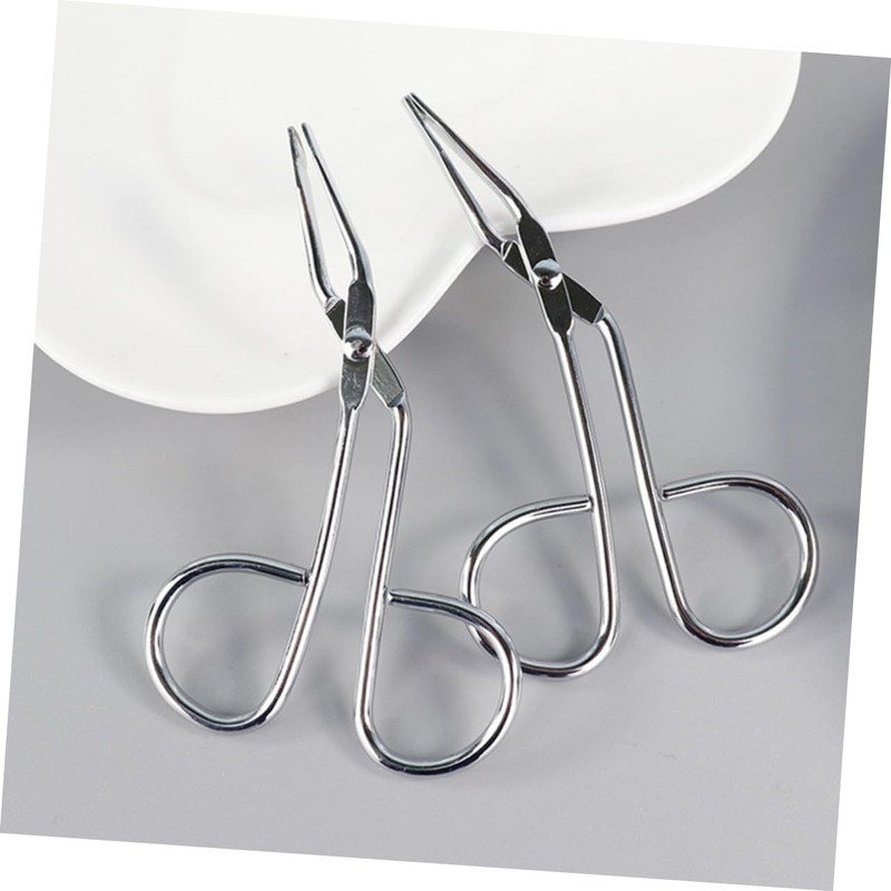 SAFIGLE 2PCS Stainless Steel Eyebrow Tweezers Angled and Scissor Handle