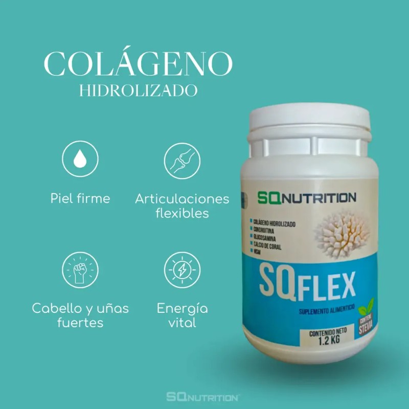 Sqflex Colágeno Hidrolizado Con Glucosamina 2 Botes