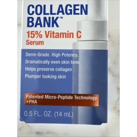 Neutrogena Collagen Bank 15% Vitamin C Serum 0.5 OZ Micro-Peptides New In Box