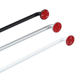 KXLife 4 Pack Adjustable Sticky Self Adhesive 3/8 Inch Sash Curtain Rod for Metal, Wood Doors, 11 to 17 Inch Multi-Use Cafe Sidelight Sash Rods for Door Panels, Windows, Bathroom, (Nickel,Set of 4)