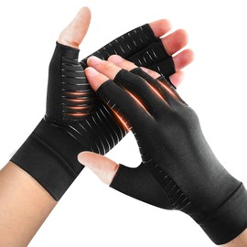 COPPER ADV TECH Copper-Infused Compression Gloves for Hands – Fingerless Support Gloves for Everyday Activities – 1 Pair