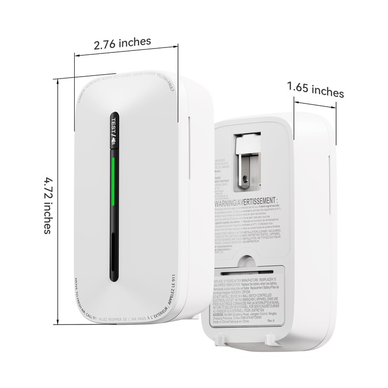 Jemay Carbon Monoxide Detector, Plug in Carbon Monoxide Detector with