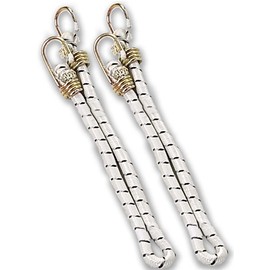 POLYPRO (2 Pack) Heavy-Duty 24" (61 cm) White Bungee Cord | Rubber Tipped Hooks | Black Stripe Design | Great for Camping, Securing Items, Outdoor Adventures