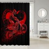 Feelyou Motocross Fabric Shower Curtain Black Red Dirt Bike Rider