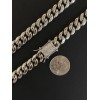 Hip Hop Miami Cuban Chain 14k White Gold Plated SS