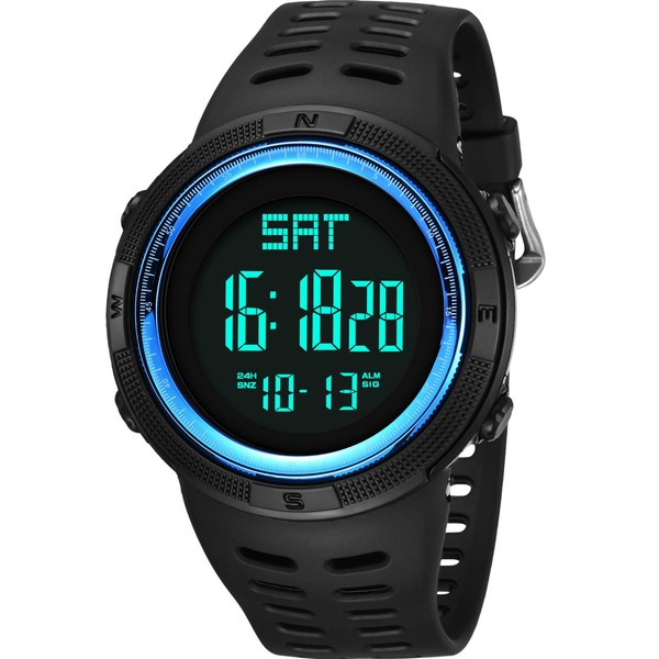 Mens Watches, Fashion Digital Sport Watch, Waterproof Military LED Multifunction