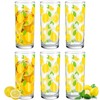 LemonRoad 6 Packs Lemon Pattern Highball Glasses 10 oz Tall