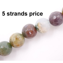 Malahill abalorio facetadas de piedras preciosas para bisutería, se vende por bolsa, 5 hebras en el interior, Ágata (Indian agate), 8mm, 1