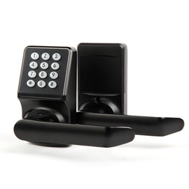 BAOLONG Keyless Entry Door Lock, Electronic Keypad Lock with Handle, Digital Lock with Keypads, IC Card and Key, Easy Installation for Home, Hotel, Satin Nickel