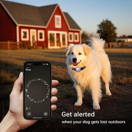 WhoseID Airtag Holder for Dog Collar，Ultra-Durable Silicone & Strudy ABS Case, Adjustable Size to Fits All Width Collars (Purple)