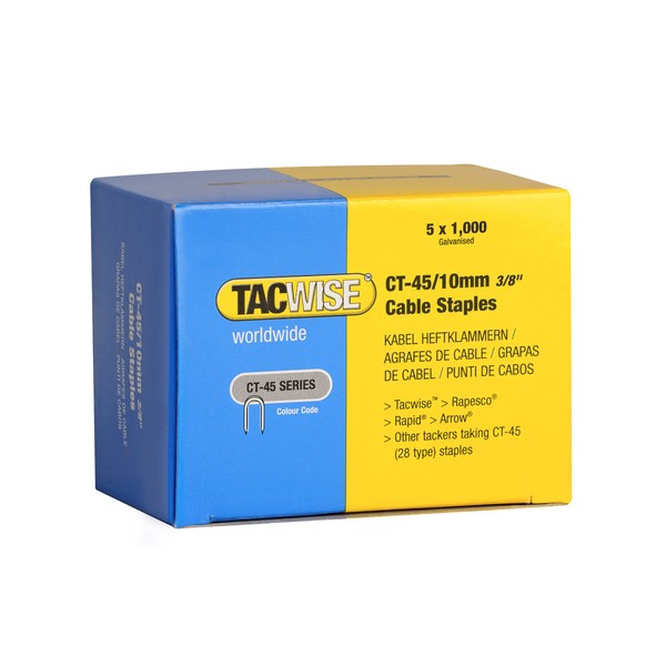 Tacwise CT-45/10mm Cable Tacker Staples 5,000 (5 x 1,000 packs)