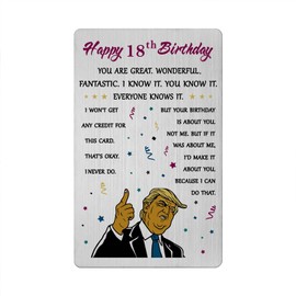 18th Happy Birthday Card for Boys Girls - Unique 18 Years Old Birthday Gifts for Him Her - Funny 18th Bday Decorations Wallet Card for Son Daughter