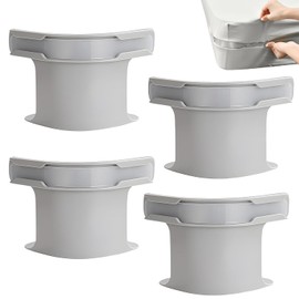 Shoyisenka 4 Pcs Sheet Holders for Corners, Adjustable Bed Sheet Holder, Heavy Duty Elastic Corner Fasteners with Lock Strips, Fitted Sheet Tightener & Mattress Grippers (Gray)